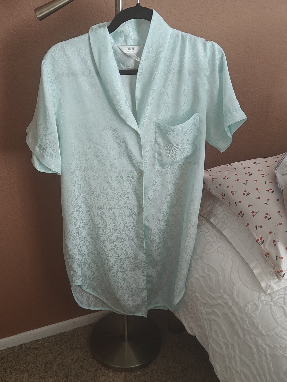 VTG Light Mint Satin Night Gown